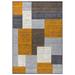 Mustard Rectangle 5' x 7' Area Rug - Wrought Studio™ Fritze Geometric Performance Ivory/Gray/Rug 84.0 x 60.0 x 0.31 in gray/orange/yellow, | Wayfair