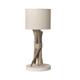 Lampe à poser en bois blanc cassé