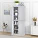 Freestanding Tall Kitchen Pantry, 72.4" Minimalist Kitchen Storage Cabinet Organizer with 4 Doors and Adjustable Shelves