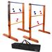 GSE™ Premium Solid Wood Ladder Ball Toss Game Set with Ladder Ball Bolas & Carrying Case - Wooden Ladder Set