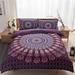 Wellco Twin Comforter Set - 2 Pieces All Season Bed Set ，Soft Polyester Peacock Feather Pattern Bedding Comforters- Purple