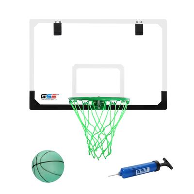 GSE™ 24"x16" Over-The-Door Pro Basketball Hoop with Basketball & Pump, Large Basketball Backboard & Hoop Set
