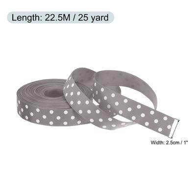 Grosgrain Ribbons 25 Yards 1 Inch w White Dots Ribbon Bow Decoration