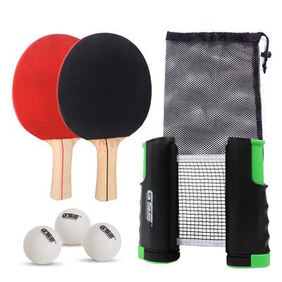 GSE™ Complete Portable Table Tennis Game Set with Retractable Ping Pong Net & Post, 2 Paddles & 3 Ping Pong Balls for Anywhere