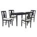 Farmhouse 5-Piece Wooden Fixed Dining Table Set with Rectangular Dining Table and Upholstered Side Chairs for Livingroom