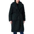 Mexx Women's with Belt Faux Fur Coat, Dark Green, XL