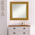 Amanti Art Beveled Bathroom Wall Mirror - Parlor Gold Frame Outer Size: 26 x 26 in