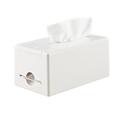 Plastic Napkin Holder Multifunctional Tissue Paper Box Automatic Toothpick Dispenser Desktop Organizer for Living Room (White)
