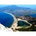 Aerial View Aerial Mountains Landscape Ocean View - Laminated Poster Print - 20 Inch by 30 Inch with Bright Colors and Vivid Imagery