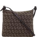 FENDI Ff Zucchino Pattern Shoulder Bag Brown