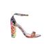 Steve Madden Heels: Purple Floral Shoes - Women's Size 10 - Open Toe