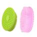 2pcs Silicone Massage Brushes Baby Bathing Massager Baby Touch Training Brushes (Green + Pink)