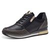 Sneaker MARCO TOZZI, Damen, Gr. 41, schwarz (schwarz, kombi), Lederimitat, Textil, unifarben, kontrastfarbene Details, feminin, Schuhe Sneaker, mit seitlichem Reißverschluss, Freizeitschuh, Halbschuh, Schnürschuh