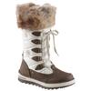 Winterstiefel TOM TAILOR, Kinder, Gr. 25, braun (braun, weiß), Lederimitat, Textil, sportlich, Schuhe, mit schöner Kontrast-Stickerei