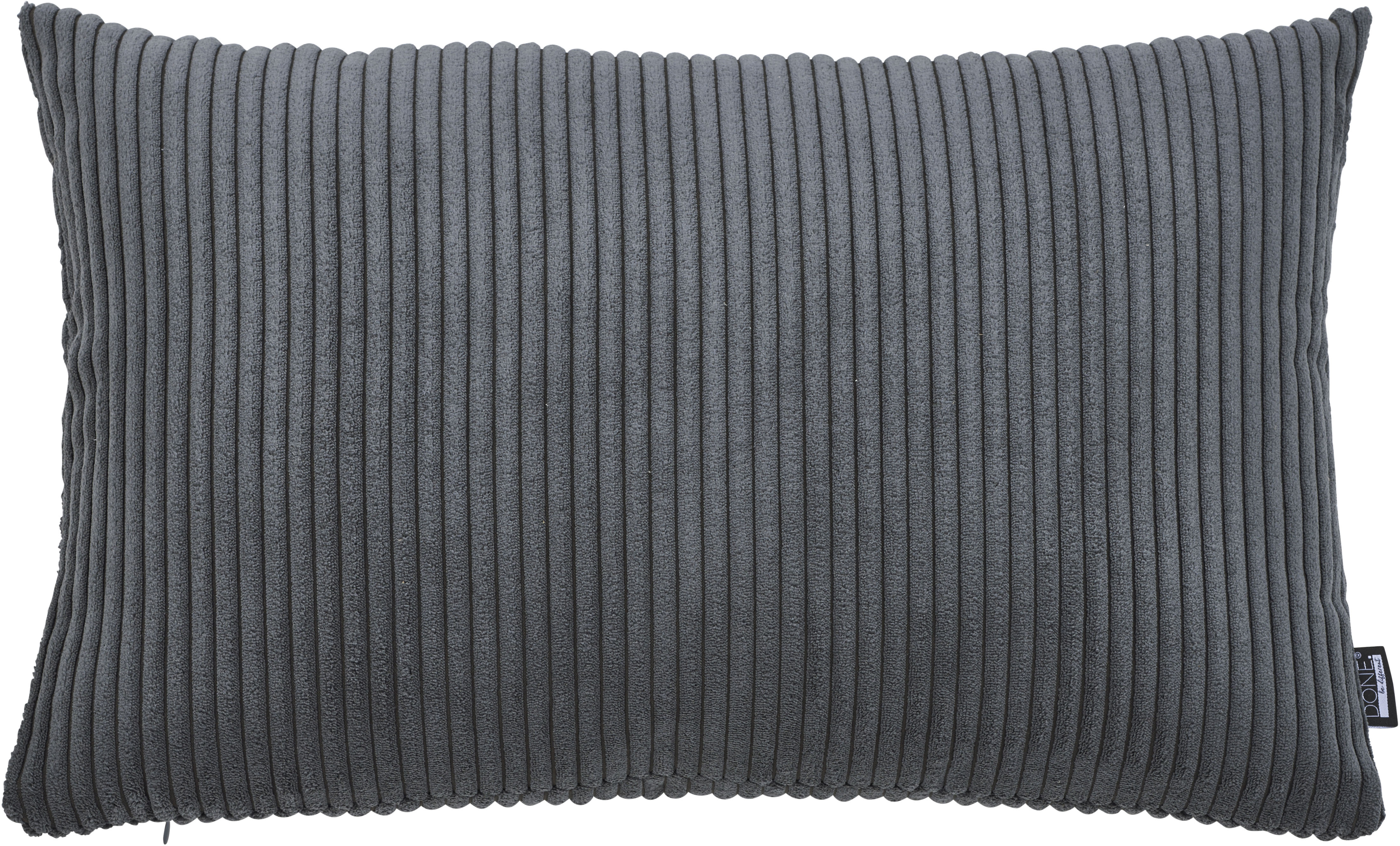 Dekokissen DONE. "Zoom", grau (anthrazit), B:40 L:60, Obermaterial: 92% Polyester, 8% Nylon, Dekokissen_Sitzkissen_Kissenhüllen, Kissenhülle aus modernem Cordstoff Image