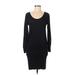 Soft Joie Casual Dress - DropWaist Scoop Neck Long sleeves: Black Solid Dresses - Women's Size Medium