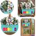 Skpblutn Home Decoration Summer Hanger Welcome Sign Hello Summer Hanger Round Front Wreath Front Farmhouse With Wreath Bow Spring Wreaths for Front Outside Hanger Decor Door Hanging Decorations Blue