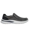 Skechers Men's Relaxed Fit: Solvano - Varone Slip-On Shoes | Size 9.5 | Black | Textile/Leather | Machine Washable