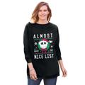 Plus Size Women's Disney Jack Skellington Fleece Sweatshirt by Disney in Black Jack Skellington (Size 4X)