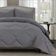 TOPLUXE King Duvet Set, Lightweight Duvet with 2 Pillow Shams 50x75cm, 300GSM Microfiber Quilt for All Seasons (220x230cm, Light Grey)