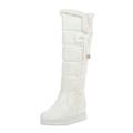 Women's Knee High Boots SIZE 6.5 Women's Winter Knee Thigh High Snow Boots Quilted Waterproof Rain Warm Fur Lined Knee High Boots White