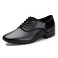 Men's Ballroom Dance Shoes, Black Leather Tango Salsa Latin Shoe Modern Performance Practice Shoes for Men,Suede Full Sole,10 UK