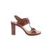 KORS Michael Kors Heels: Brown Solid Shoes - Women's Size 8 1/2 - Open Toe