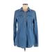 Old Navy Long Sleeve Button Down Shirt: Blue Tops - Women's Size Medium