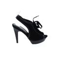 Maria Sharapova by Cole Haan Heels: Black Print Shoes - Women's Size 8 1/2 - Peep Toe