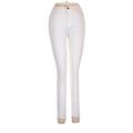 FRAME Jeggings - High Rise Skinny Leg Boyfriend: White Bottoms - Women's Size 26 - White Wash