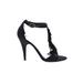White House Black Market Heels: Black Solid Shoes - Women's Size 7 - Open Toe