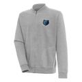 Men's Antigua Heather Gray Memphis Grizzlies Victory Full-Zip Jacket