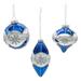 Kurt Adler 3 Piece Glass Snowflake Ball, Onion & Teardrop Shaped Hanging Figurine Ornament Set Glass in Blue | 5.5 H x 2.75 W x 2.5 D in | Wayfair