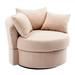 Barrel Chair - Latitude Run® Mirsade Upholstered Swivel Barrel Chair Modern Leisure Chair Fabric in Brown | 31.5 H x 40.16 W x 35.43 D in | Wayfair