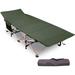REDCAMP Folding Camping Cot w/ Mattress Pad for Adults, Cotton in Green/Gray | 19 H x 28 W x 75 D in | Wayfair 18101+18204
