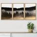 IDEA4WALL Framed Canvas Print Wall Art land Nursery Decor Set Misty Dark Mountain Forest Silhouette Nature Wilderness Modern Art Rustic Landscape For Living Canvas | Wayfair