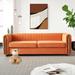 Everly Quinn 84.25" Velvet Round Arm Sofa Velvet in Orange | 27.56 H x 84.25 W x 29.53 D in | Wayfair E65441A89EE84CD893E7D0B3BFA298AA