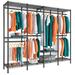 Rebrilliant Maidee 77"H Clothes Rack Heavy Duty Garment Rack Industrial Clothes Hanging Rack Metal in Black | 17.7 D in | Wayfair