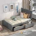 Red Barrel Studio® full bed, upholstered bed, storage bed w/ headboard in Gray | Wayfair C5D1F58E11BA425F93B754B07B18A5E9