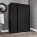 Latitude Run® Eupheemia Manufactured Wood Armoire Wood in Black | 71 H x 52.5 W x 21 D in | Wayfair 6ADD7CBB8925456D9E97EDE4CE7AFA5B