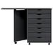 Hokku Designs Jennavecia 7 Drawer Storage Drawer Solid + Manufactured Wood//Manufactured Wood in Gray | 29.3 H x 41.5 W x 15.4 D in | Wayfair