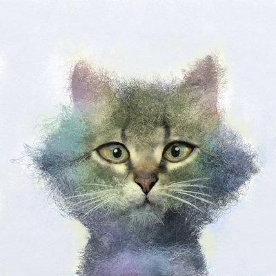 Winston Porter Levander Cat On Canvas by Nongkran_Ch Graphic Art Canvas in Green | 30 H x 30 W x 1.25 D in | Wayfair
