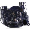 Mercer41 Oron Porcelain China Dinnerware Set - Service for 8 Porcelain/Ceramic in Black | Wayfair FF16FB31A80E4CED8F9BA39CBDFCFAEB