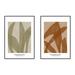 Birch Lane™ Zabini 3 & 4 Framed On Canvas 2 Pieces Print Canvas in Brown/Green | 25 H x 17.5 W x 1.25 D in | Wayfair