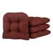 Winston Porter Non-Slip Dining Room & Kitchen Seat Cushions, 15 X 15 X 3 Inches Polyester in Red/Brown | 3 H x 15 W x 15 D in | Outdoor Furniture | Wayfair