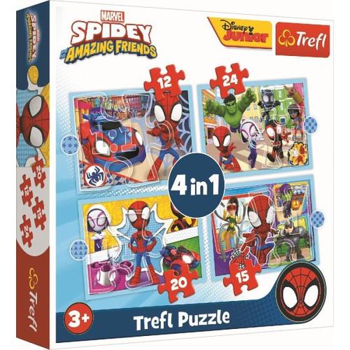 4 in 1 Puzzle 12,15, 20, 24 Teile Marvel Spidey - Trefl