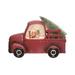Transpac Artificial 9.5 in. Multicolor Christmas Light Up Water Globe Truck Decor - Dark Red/Green/Clear
