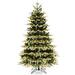 Costway 6 FT Pre-Lit Christmas Tree 3 Modes Hinged with Quick Power - 6 Foot