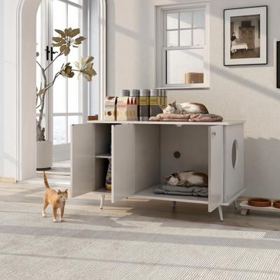 3 Doors Storage Bench Side Table