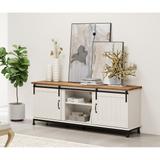 WAMPAT Mid-Century TV Stands for TV's up to 65'' Wood Metal Television Stands with Storage Cabinets